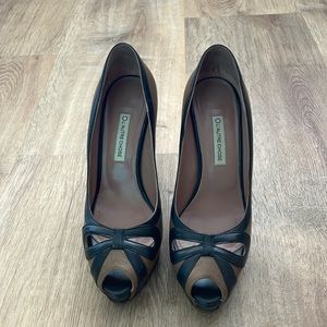 Open Toe Italian made high heel with platform shoes, size 7